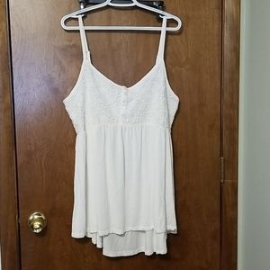 Torrid White Babydoll Tank Top